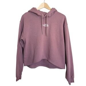 THE NORTH FACE Hoodie Womens L Evolution Hi Lo Crop Sweatshirt Pullover Purple